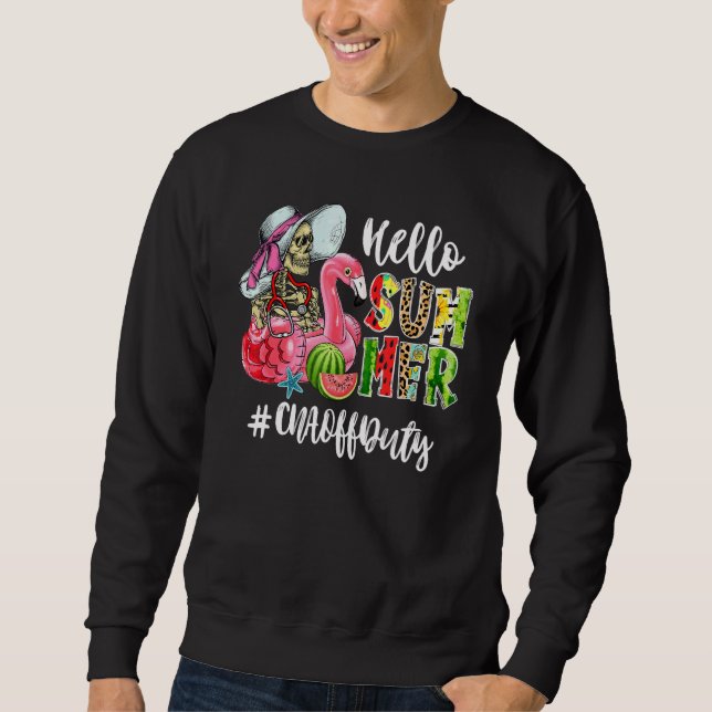 Sudadera Hola Skull Flamingo Float Watermelon Cna O (Anverso)