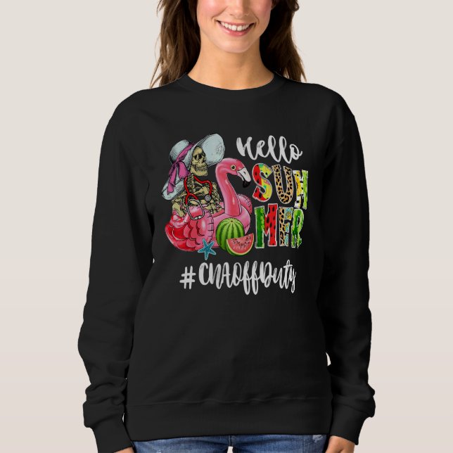 Sudadera Hola Skull Flamingo Float Watermelon Cna O (Anverso)