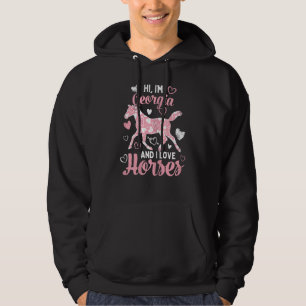 Sudadera Hola, soy Georgia y amo a los Caballos Cute Heart 