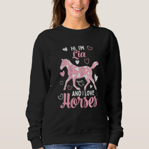 Sudadera Hola, soy Lia y me encanta el patrón de corazón de