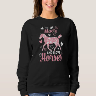 Sudadera Hola, soy Macie y me encanta el patrón del corazón