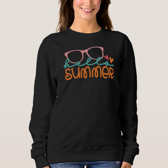 Sudadera Hola Summer Cute gafas de sol Modo de vacaciones G (Anverso)