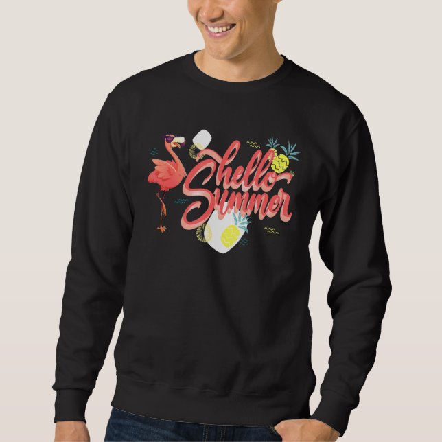 Sudadera Hola Summer Flamingo Pineapple Gafas de sol (Anverso)