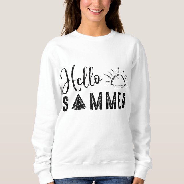 Sudadera Hola Summer Funny Watermelon Fruit Eater Gráfico (Anverso)