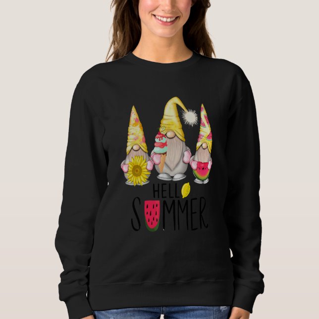 Sudadera Hola Summer Gnome Cute Summer Gnome Tees (Anverso)
