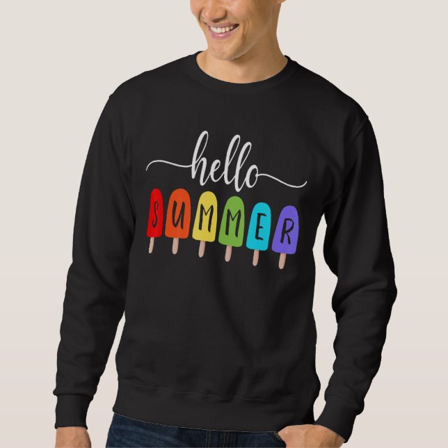 Sudadera Hola Summer Ice Cream Popsicle Summertime Vacay M (Anverso)