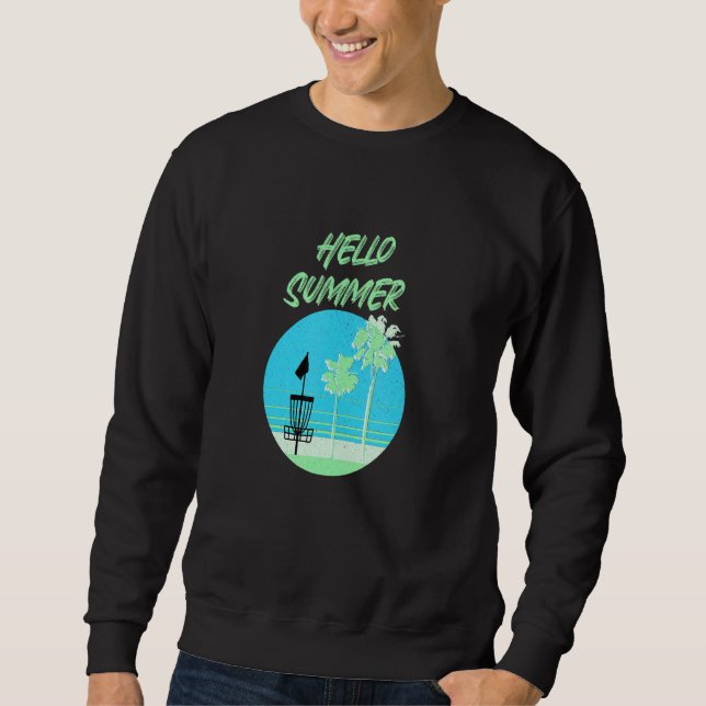 Sudadera Hola Summer Vacation Sunset Vintage Disk Golf (Anverso)