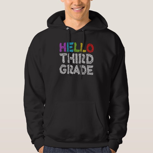 Sudadera Hola tercer grado de vuelta a la escuela (Anverso)