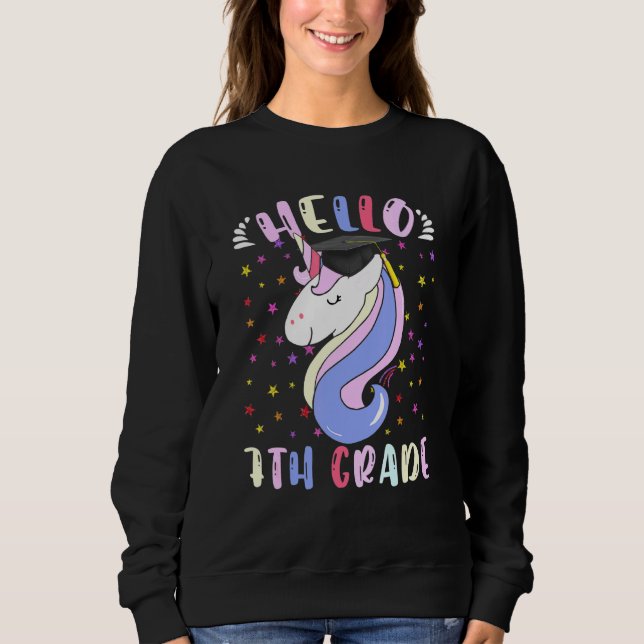 Sudadera Hola, Unicornio mágico de séptimo grado (Anverso)