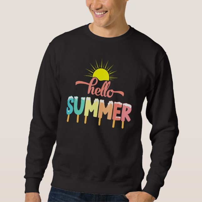 Sudadera Hola vacaciones de verano helado helado de helado  (Anverso)