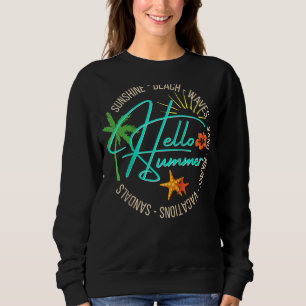 Sudadera Hola veraneantes Tropical Beach Vacaciones Palm Tr