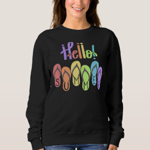 Sudadera Hola verano colorido Flip Flops Beach Vacation Su