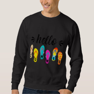 Sudadera Hola verano colorido Flip Flops Beach Vacay Summe