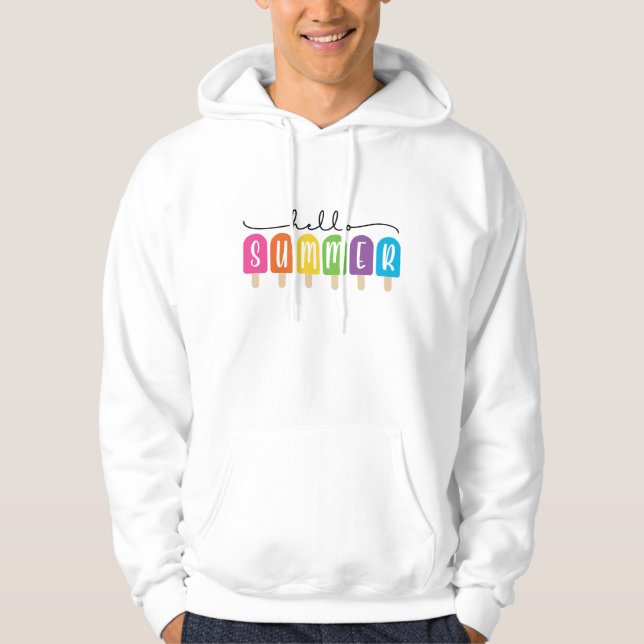 Sudadera Hola verano con texto colorido (Anverso)