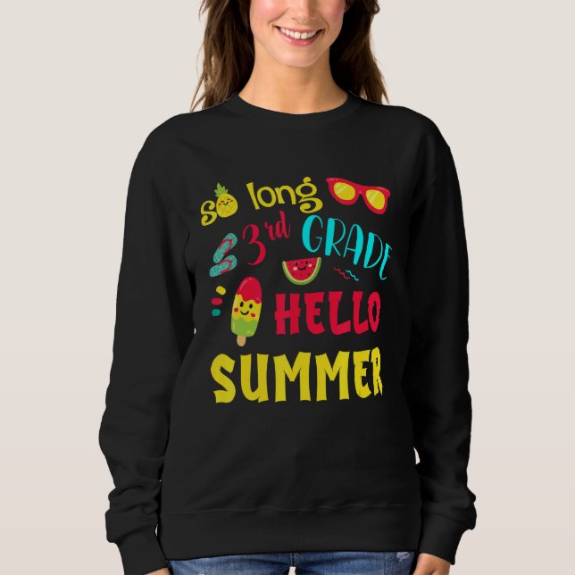 Sudadera Hola, verano de último día de clase, Gra escolar (Anverso)