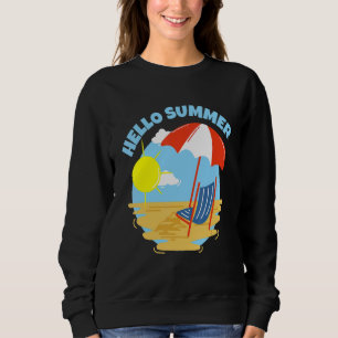 Sudadera Hola Verano En El Mar Del Sol De Playa Y Vacat De