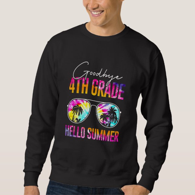 Sudadera Hola verano gafas de sol Adiós 4º grado (Anverso)