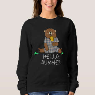 Sudadera Hola verano vacaciones Cute Bear Helado Congelador