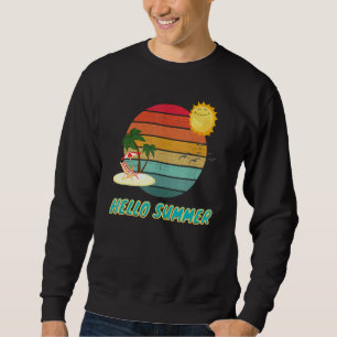 Sudadera Hola Verano Vacaciones Palm Tree Aves Solares Y Ma