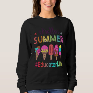 Sudadera Hola Vida del Educador de Crema de Hielo de Verano