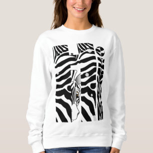 Sudadera "Hola" Zebra Black/White Strips Resumen de moda