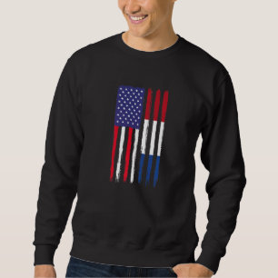 Sudadera Holandés remonta a la bandera mitad estadounidense