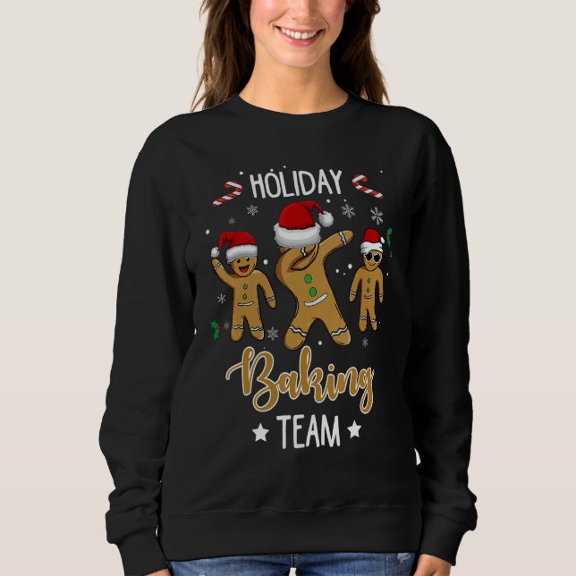 Sudadera Holiday Baking Team Christmas Dabbing Gingerbread (Anverso)
