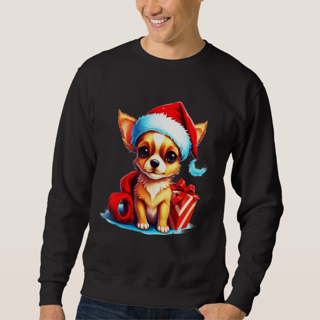 Sudadera Holiday Chihuahua Cute Christmas Dog Design (Anverso)