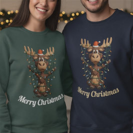 Sudadera Holiday Lights Moose