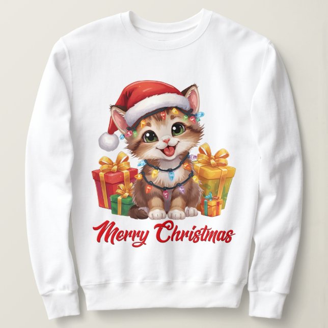 Sudadera Holiday Lights & Whiskers (Anverso del diseño)