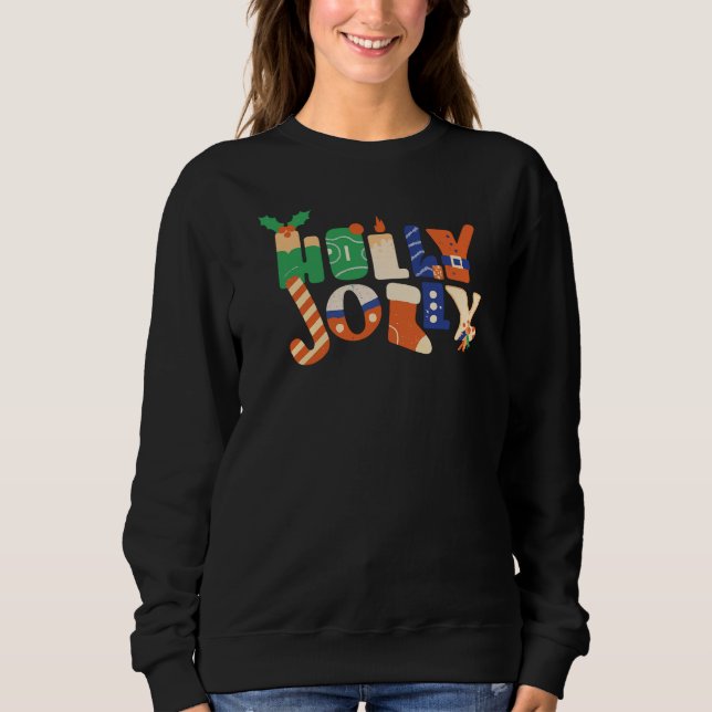 Sudadera Holly Jolly Christmas Candy Letters (Anverso)