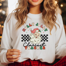 Sudadera Holly Jolly Clarinet profesora Navidades retro
