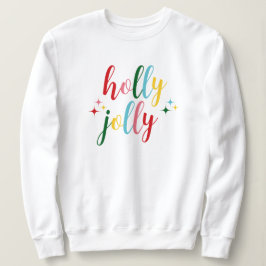 Sudadera Holly Jolly Cute Colorful Script Navidad