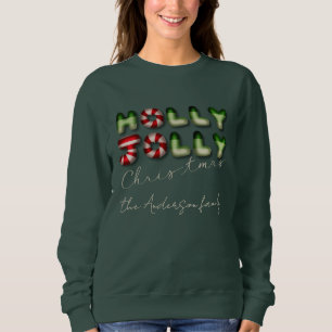 Sudadera Holly Jolly Navidad globo de caramelos en negrita