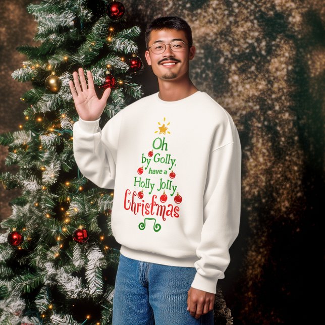 Sudadera Holly Jolly Navidades Typography Classic (Holly Jolly Christmas Typography Classic Song sweatshirt)