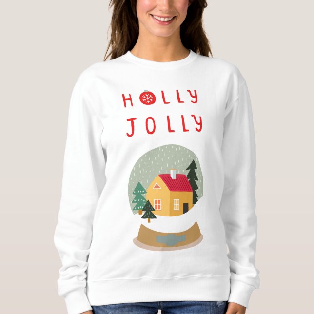 Sudadera Holly Jolly Snow Globe - Un acogedor día festivo (Anverso)