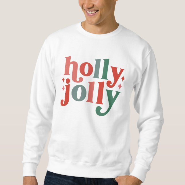Sudadera Holly Jolly - Tipografía de vacaciones retro (Anverso)