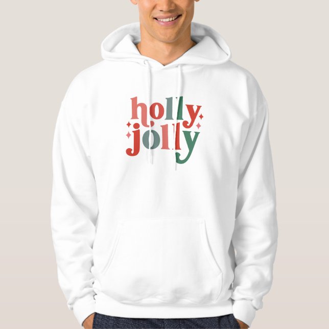 Sudadera Holly Jolly - Tipografía de vacaciones retro (Anverso)