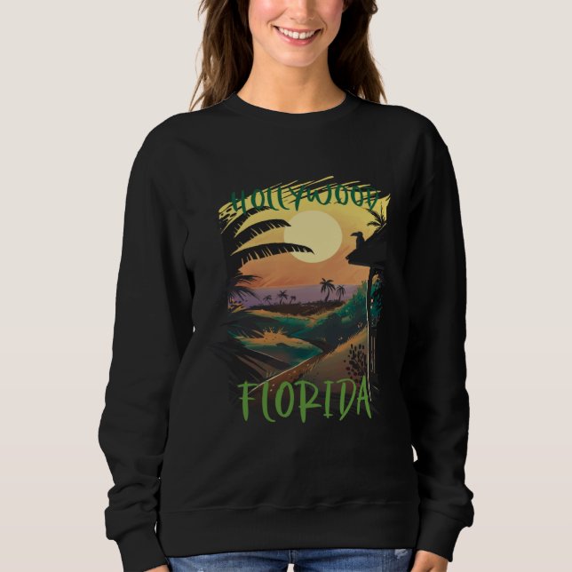 Sudadera Hollywood Palm trees Florida Vacation Beach Ocean (Anverso)