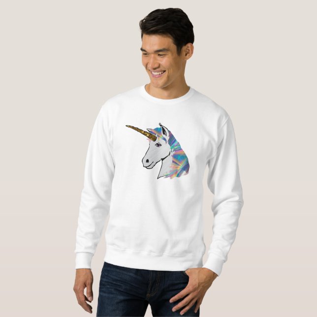 sudadera holográfica de unicornio mens (Anverso completo)