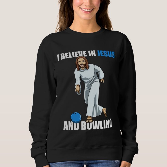 Sudadera Holy Strike  Bowling Jesus  2 (Anverso)
