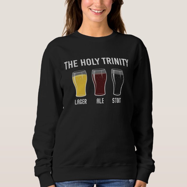 Sudadera Holy Trinity Beer Drinking Lager Ale Stout St Patr (Anverso)