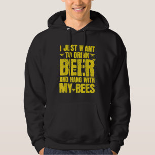 Sudadera Hombre apicultor Solo quiero beber cerveza y colg
