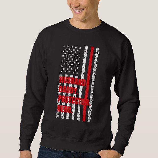 Sudadera Hombre bombero papá marido papá protector héroe (Anverso)