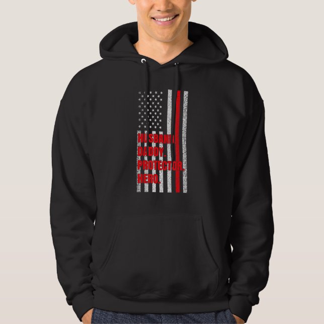 Sudadera Hombre bombero papá marido papá protector héroe (Anverso)