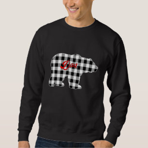 Sudadera Hombre Búfalo Negro y Blanco Cuadros Oso Papá Navi