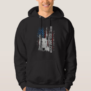 Sudadera Hombre Bull Terrier Papá Vintage Bandera Americana