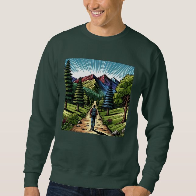 Sudadera Hombre caminando por senderos (Anverso)