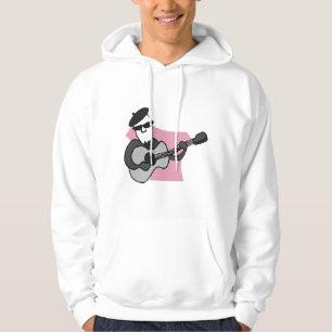 Sudadera Hombre con boina tocando guitarra acústica