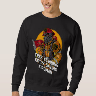 Sudadera Hombre de bomberos trepando a un árbol Humor de bo